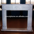 China manufacturer supply high polished 150cm length morden simple fireplace mantel with flower sculpture